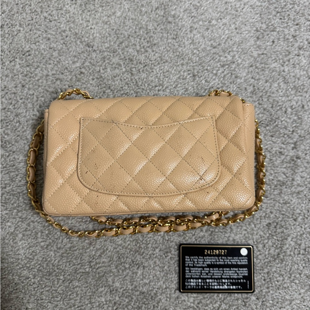 CHANEL Beige Quilted Caviar Leather Double Flap Crossbody with Gold Hardware - Picture 7 of 7